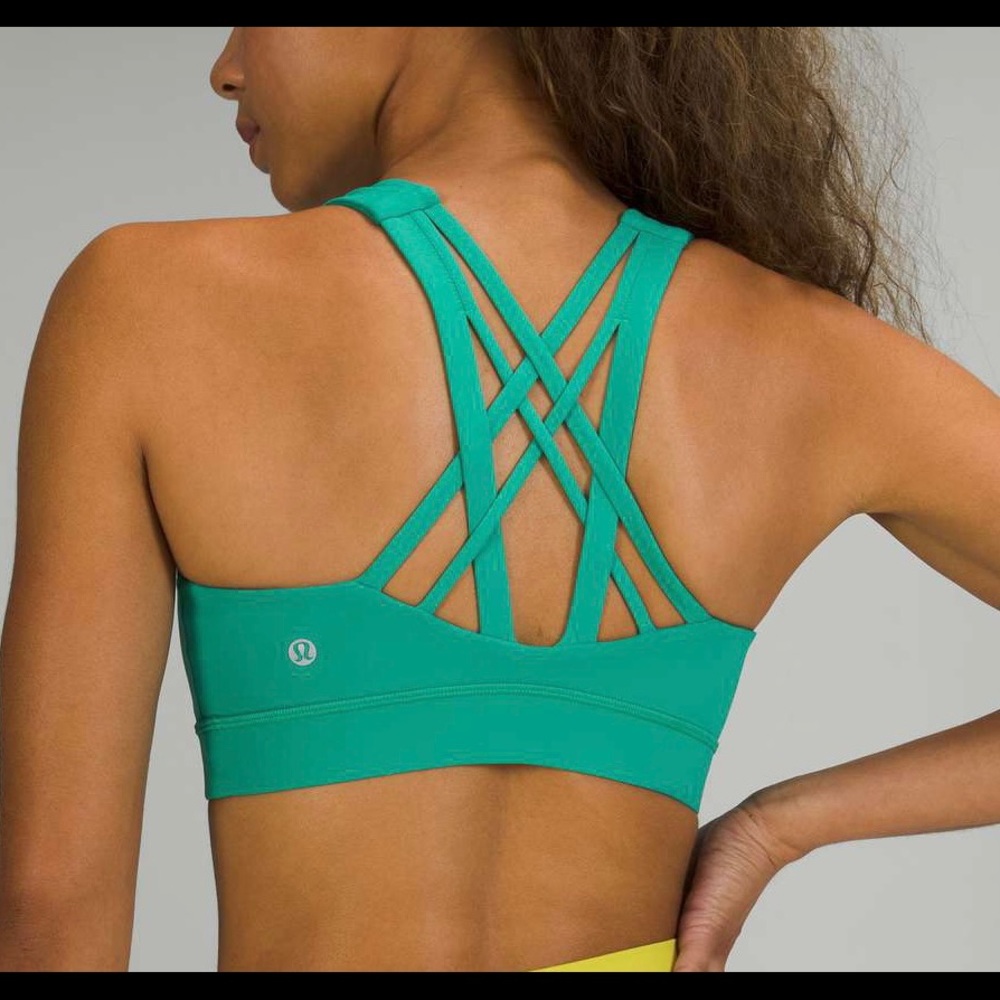 NWT LULULEMON FREE TO BE ZEN SPORTS BRA TAEAL GREEN SIZE 4